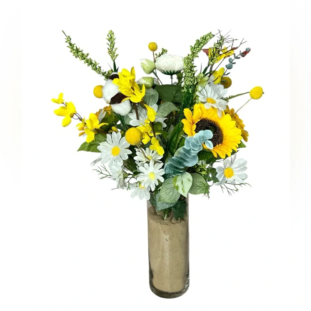 Sunflower Daisy Eucalyptus‎ Floral Arrangement Baby Wedding Birthday Reunion FL5